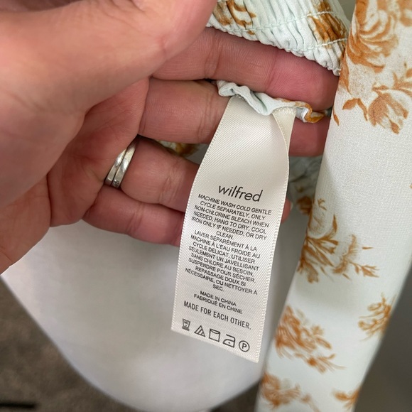 Artizia Wilfred Blue Floral Wrap Wistful Cropped Balloon Long Sleeves Blouse XL - Picture 6 of 6